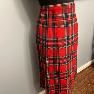 Tartan midi kilt skirt
